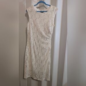 Ronni Nicole Lace Midi Dress - Cream,  Size 12